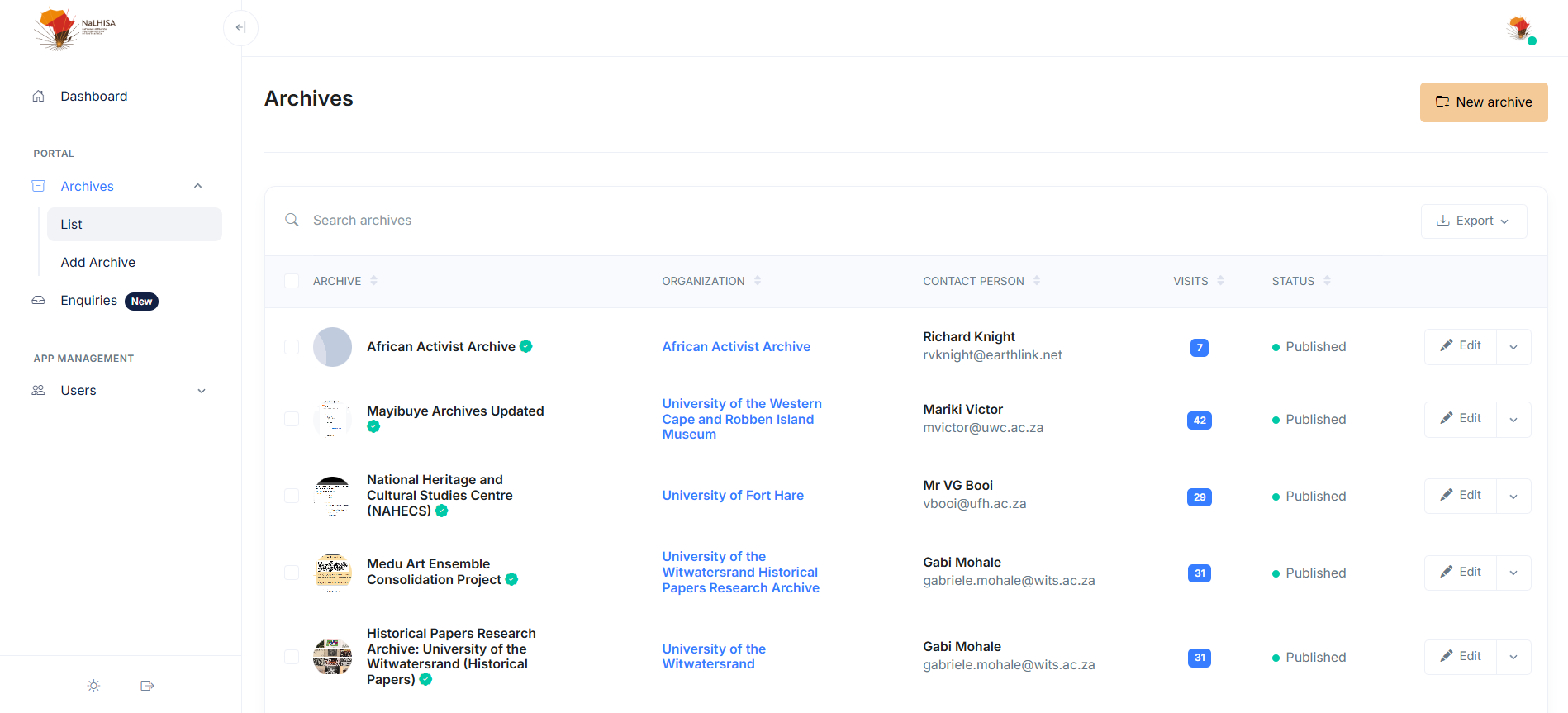 NaLHISA - National Liberation Heritage Institute of South Africa Portal Development and Website Design