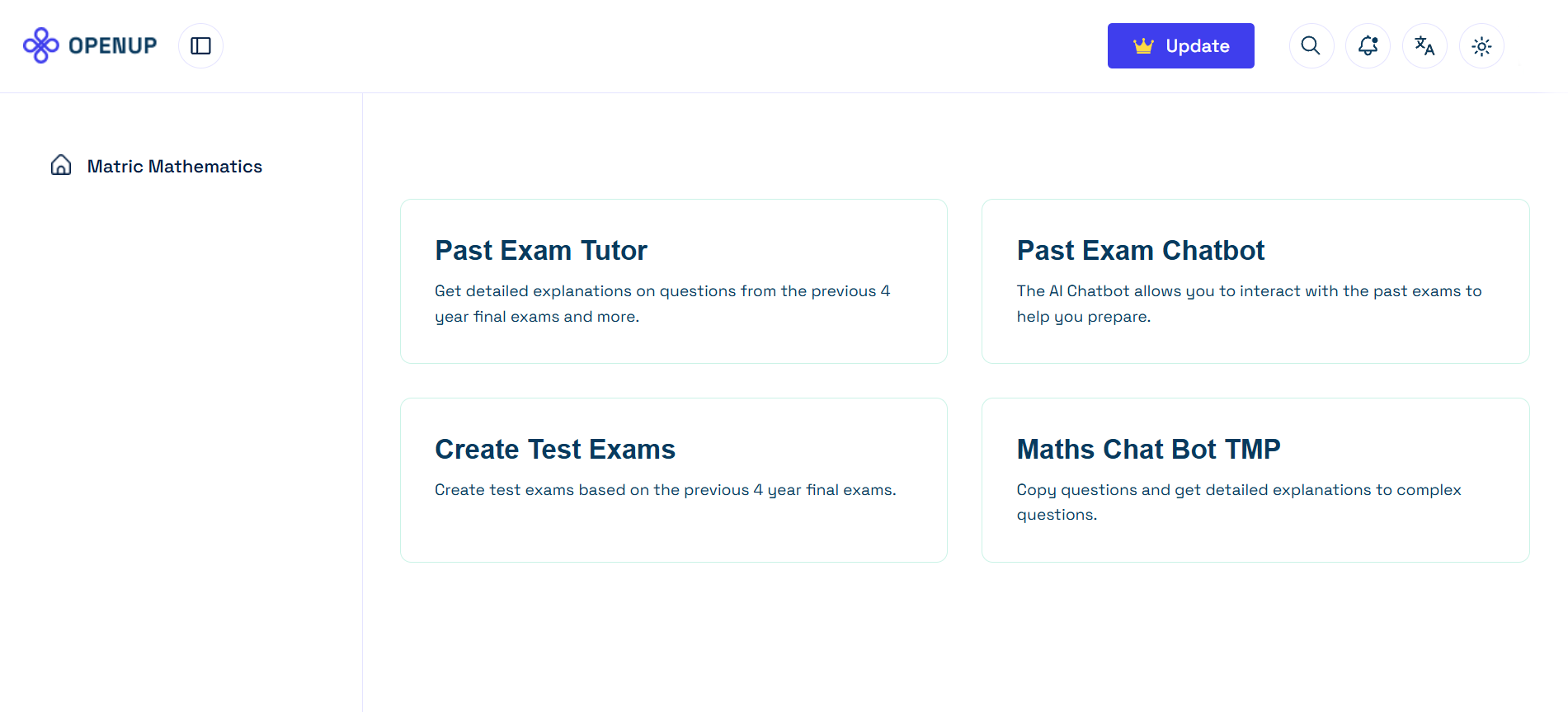 Matrix Math Past Exam AI Tutor Platform Development