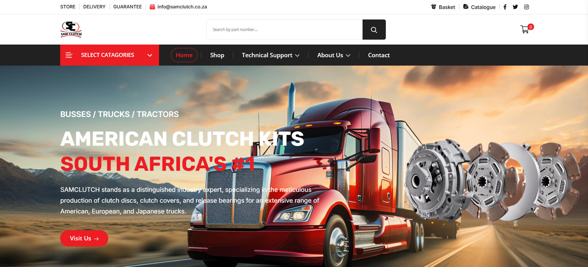 Samclutch - Website design and website development, Quote System and Online store design